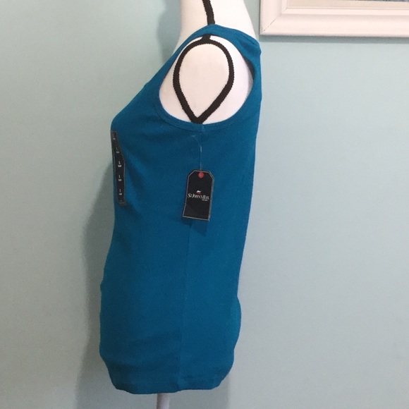 St. John’s Bay - Monaco Blue Sleeveless Top - Picture 3 of 7